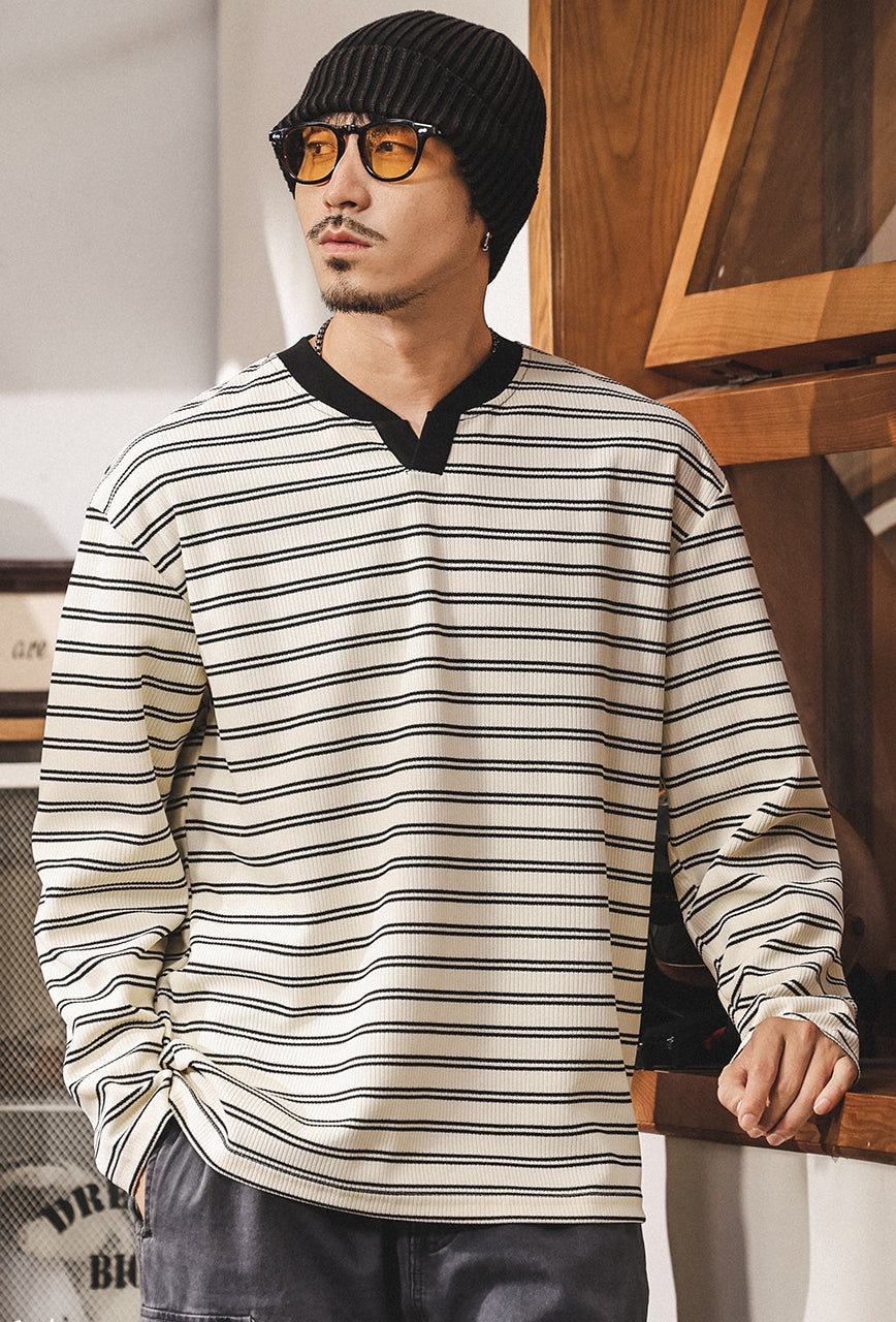 Sailor's Stripe Tee with Dropped Shoulder Sleeves