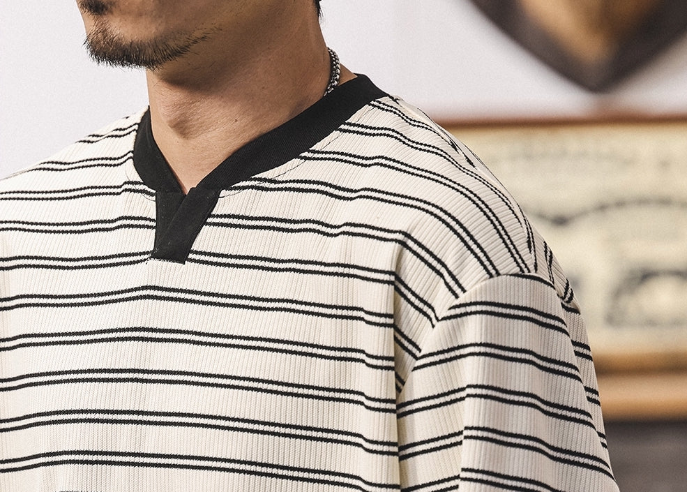 Sailor's Stripe Tee with Dropped Shoulder Sleeves