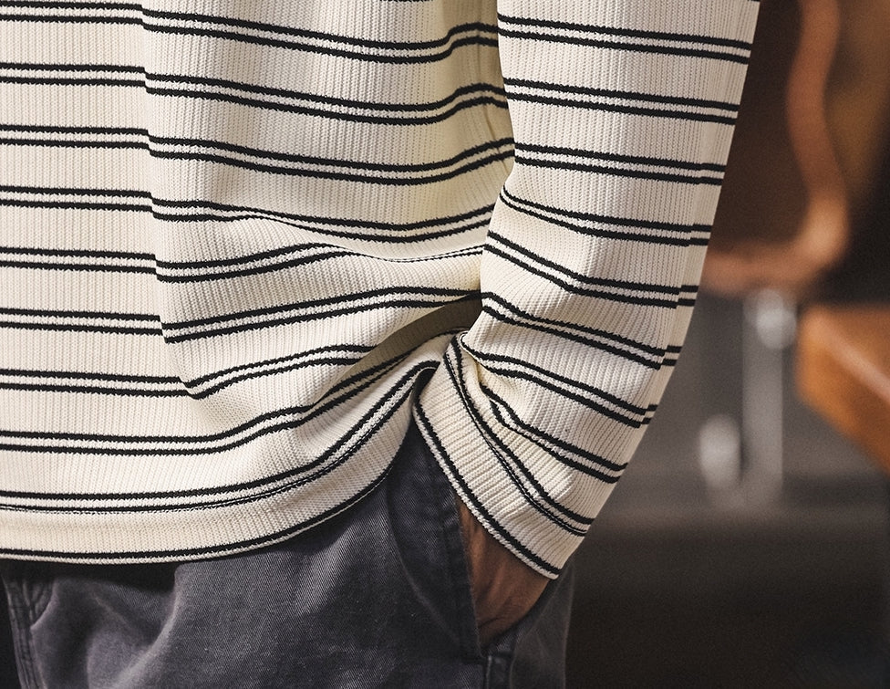 Sailor's Stripe Tee with Dropped Shoulder Sleeves