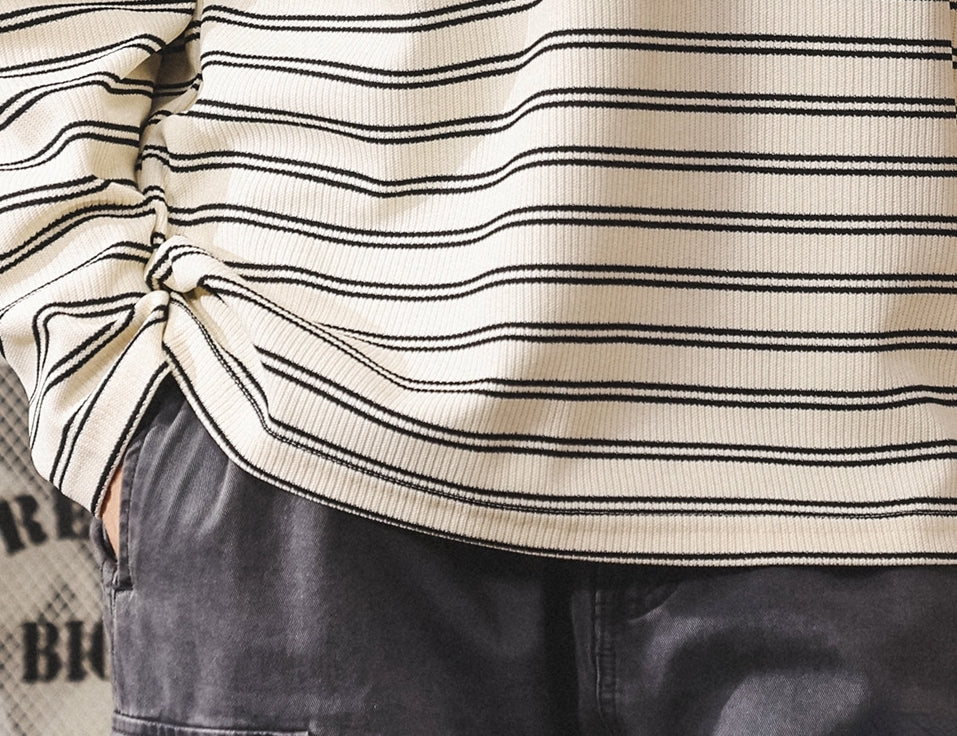 Sailor's Stripe Tee with Dropped Shoulder Sleeves