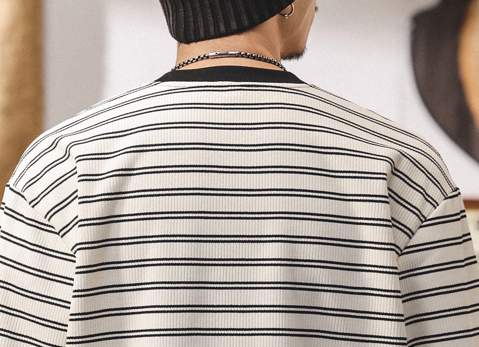 Sailor's Stripe Tee with Dropped Shoulder Sleeves