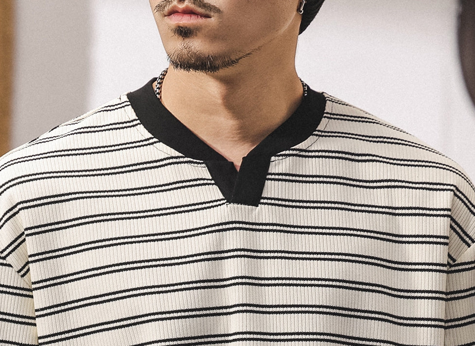 Sailor's Stripe Tee with Dropped Shoulder Sleeves