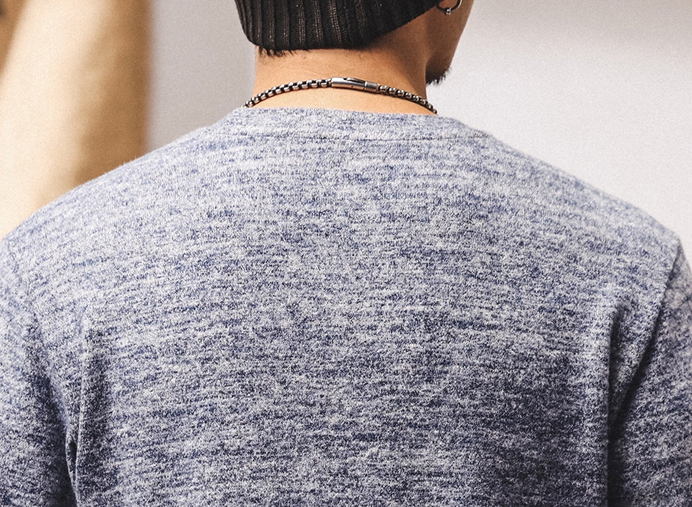 Soft Knitted Skin Friendly Fleece Crew Neck Tee