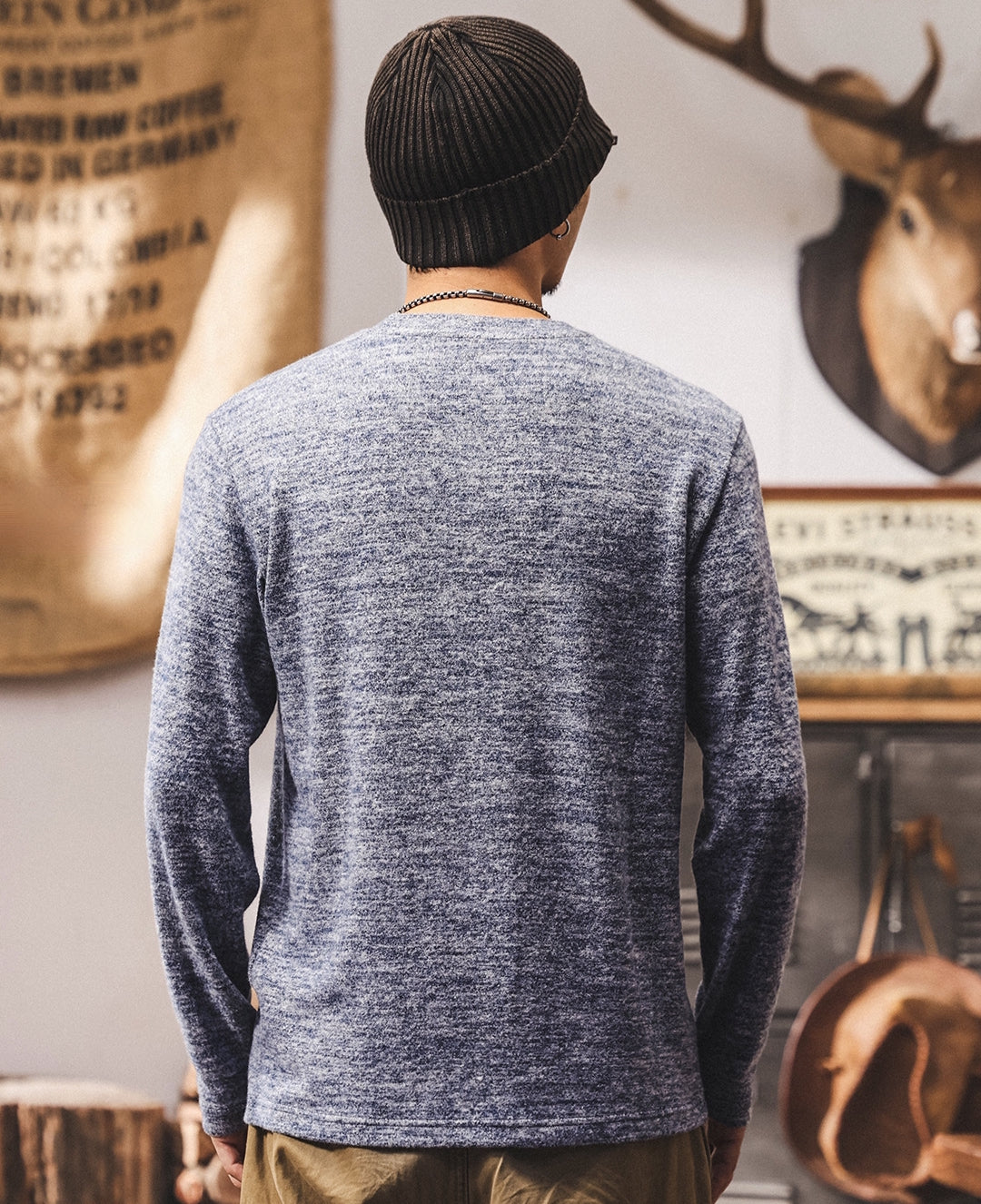 Soft Knitted Skin Friendly Fleece Crew Neck Tee