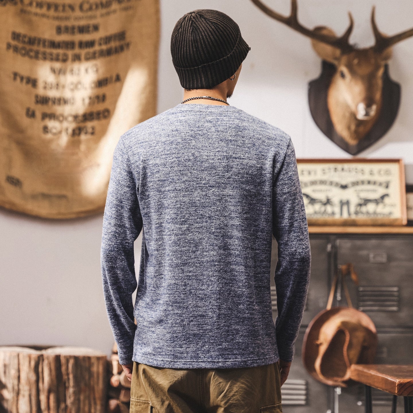 Soft Knitted Skin Friendly Fleece Crew Neck Tee