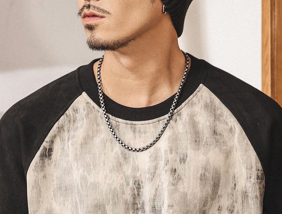 Suede Sweatshirt with Raglan Sleeves