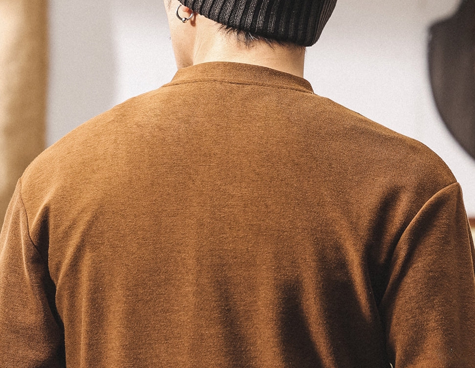 Alpine Double Layer Design Winter Henley Tee