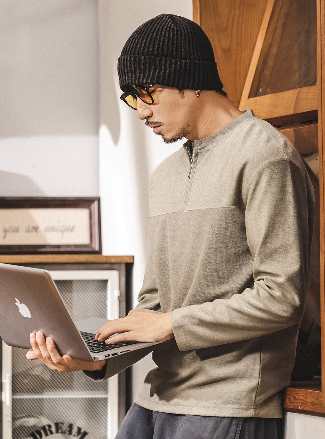 Alpine Double Layer Design Winter Henley Tee