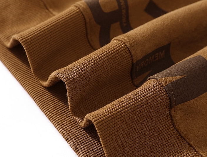 Suede Sweatshirt in Khaki