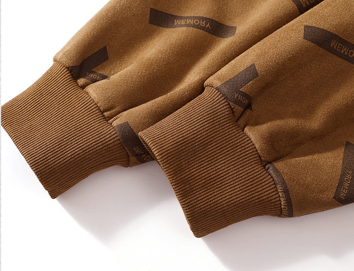 Suede Sweatshirt in Khaki