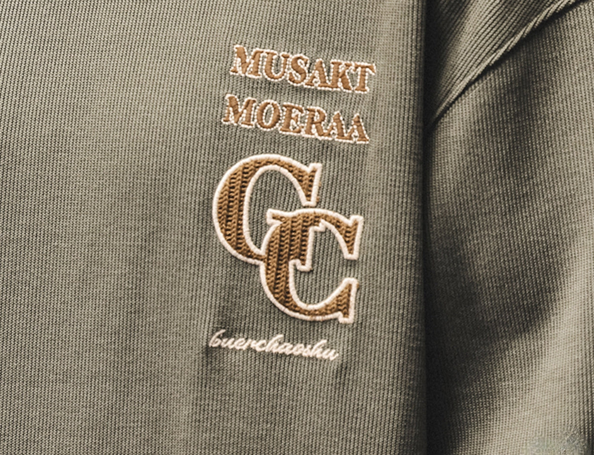 Crewneck Jumper with Dropped Shoulder Sleeves in Green