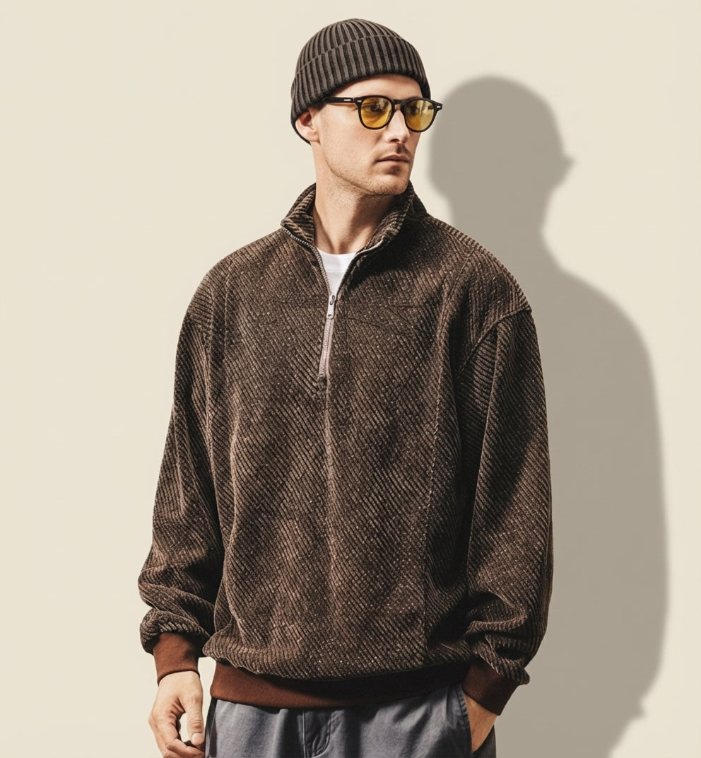 Highland Grid Half-Zip Jacquard Jumper