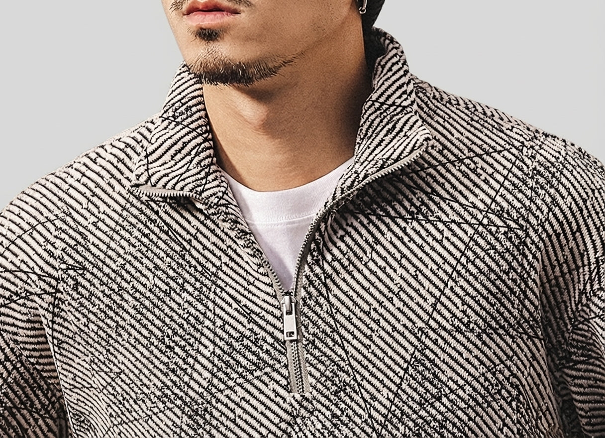 Highland Grid Half-Zip Jacquard Jumper