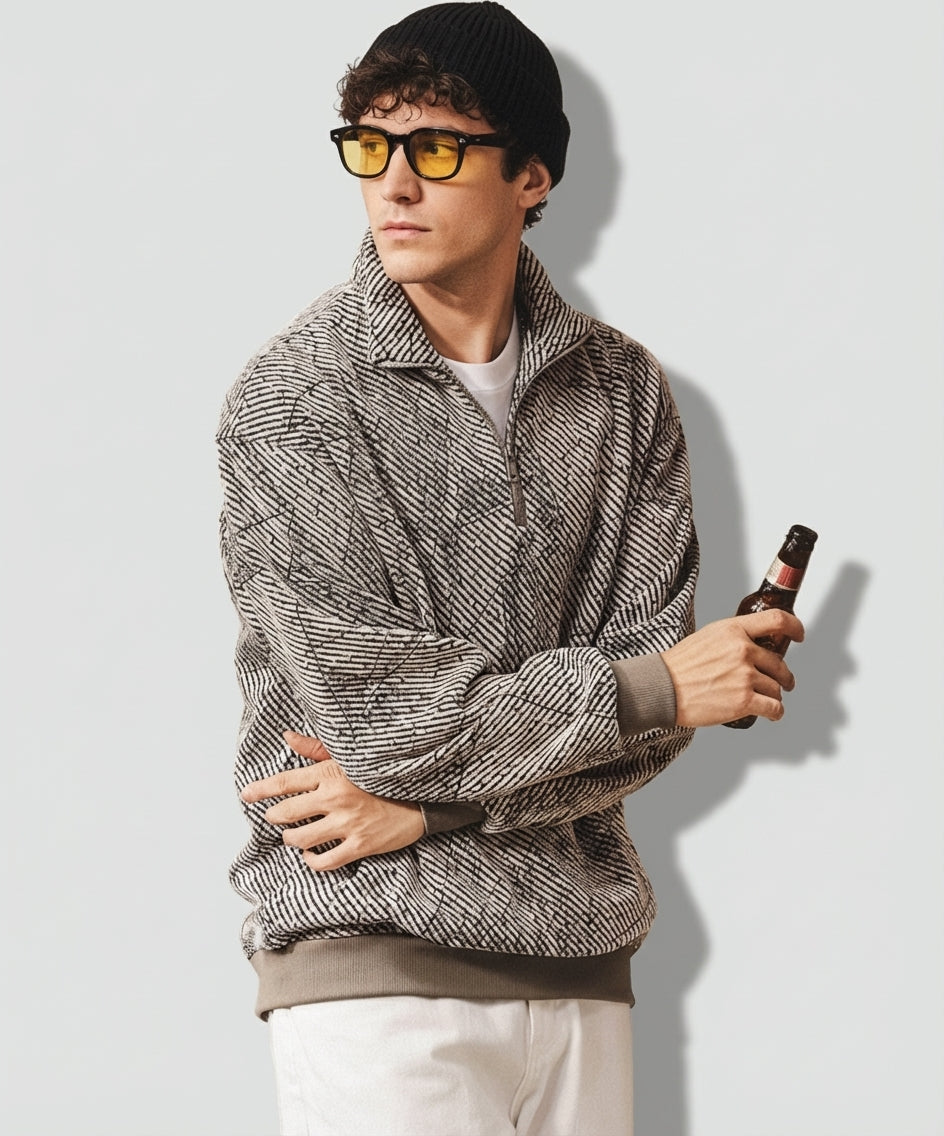 Highland Grid Half-Zip Jacquard Jumper