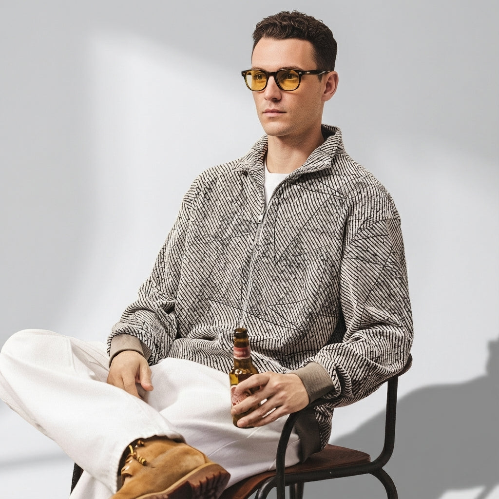 Highland Grid Half-Zip Jacquard Jumper
