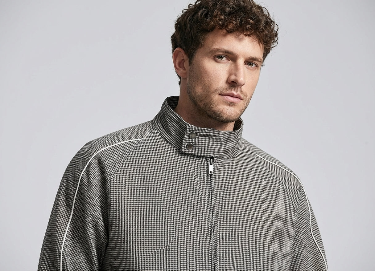 Houndstooth 30% Wool Heritage Check Jacket – DONE&DUSTED