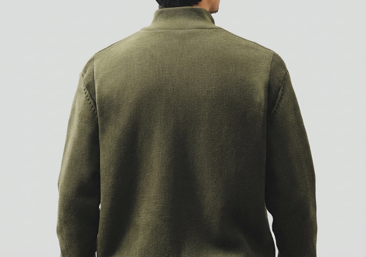 Stand Collar Button-Front Cardigan