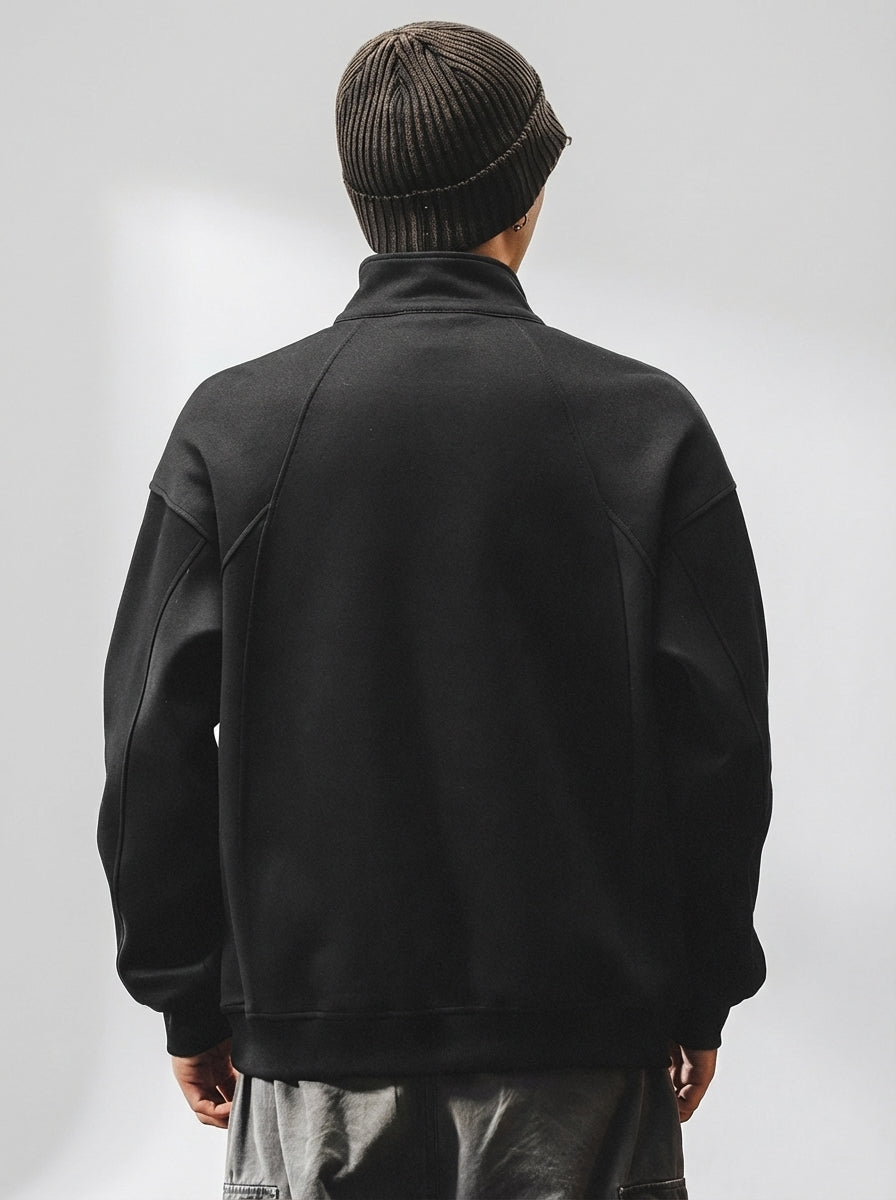 Contour Stitching Formline Sweatshirt in Black