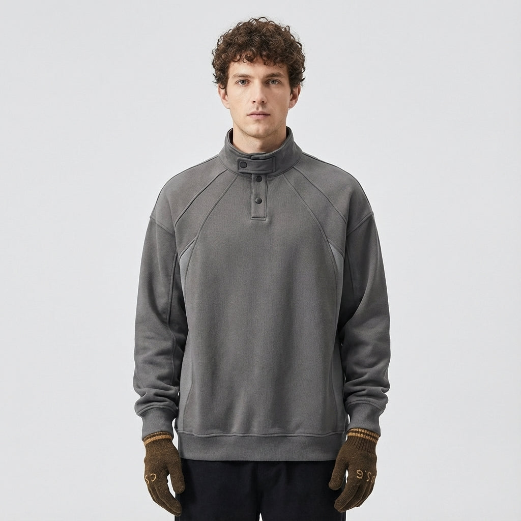 Contour Stitching Formline Sweatshirt in Grey