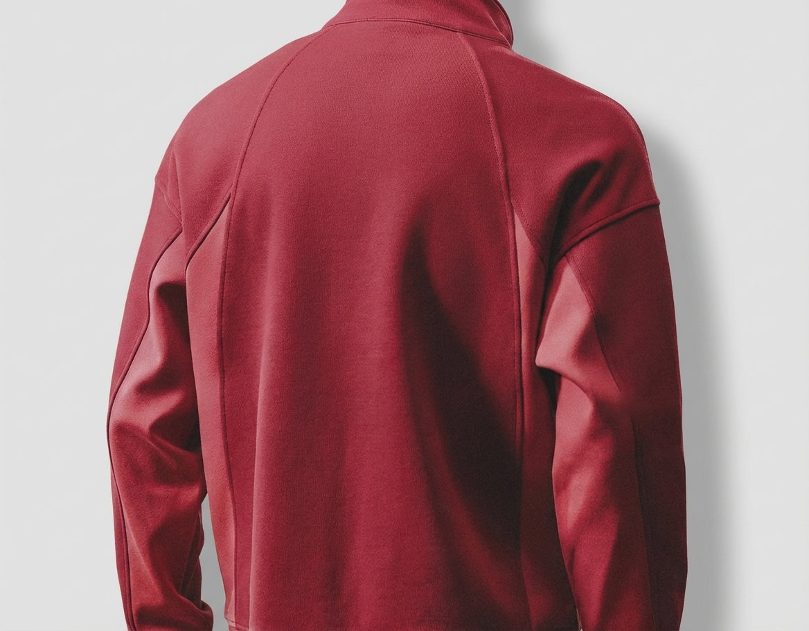 Contour Stitching Formline Sweatshirt in Red