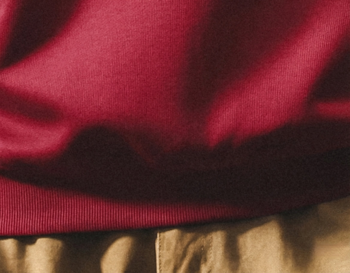 Contour Stitching Formline Sweatshirt in Red