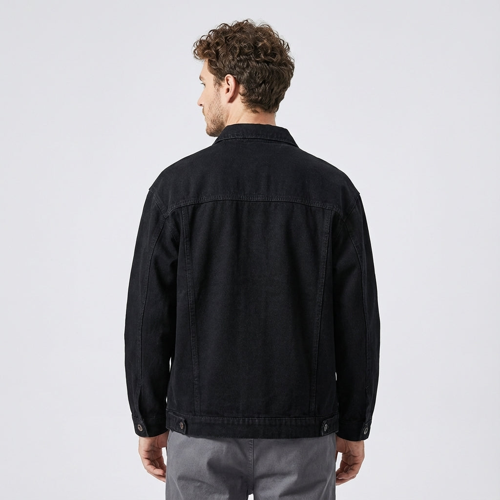 Washed Denim Jacket in Black