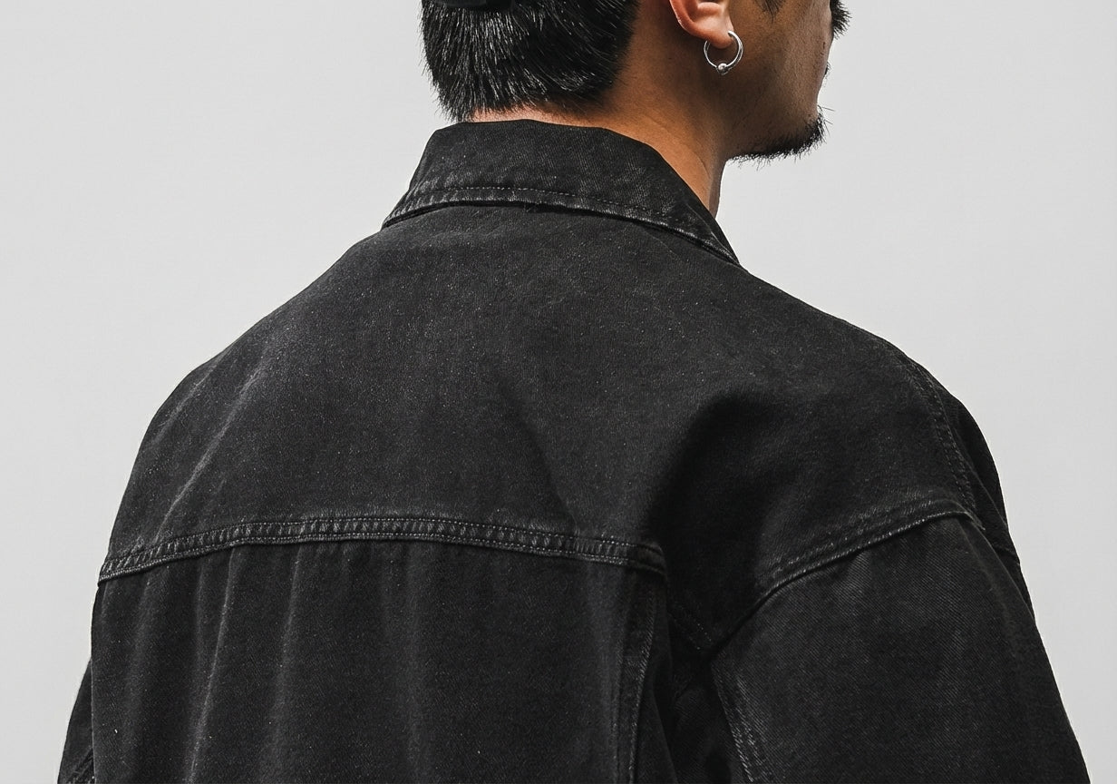 Washed Denim Jacket in Black