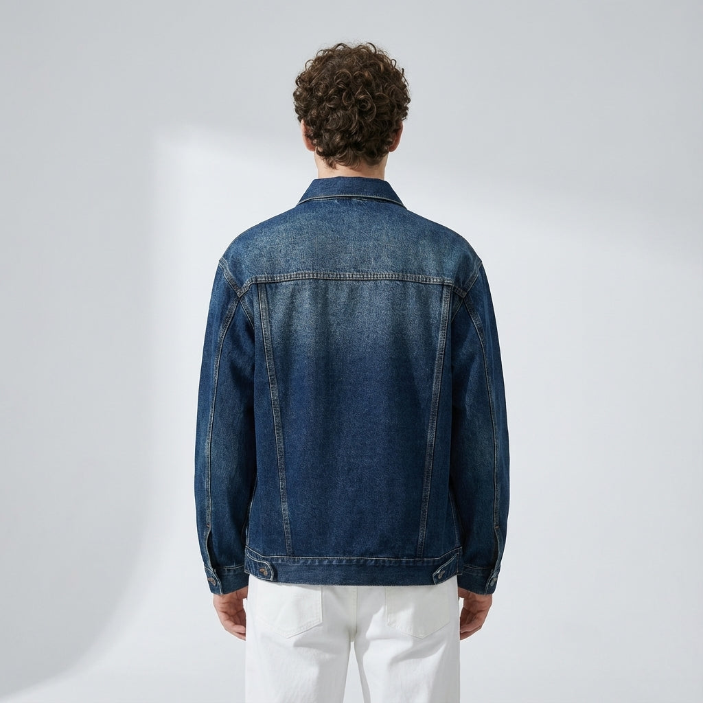 Washed Denim Jacket in Classic Blue