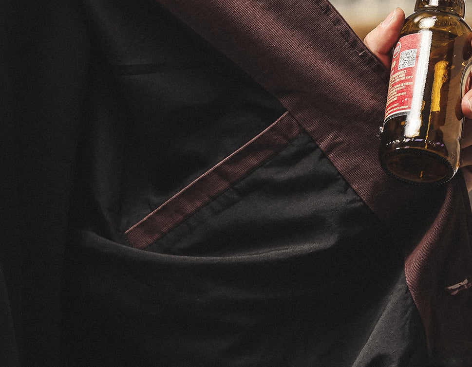 Japanese Retro Washed Denim Jacket in Mud Red