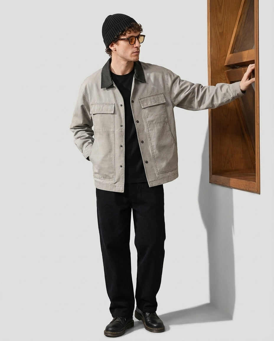 Coach Jacket in Stone Grey