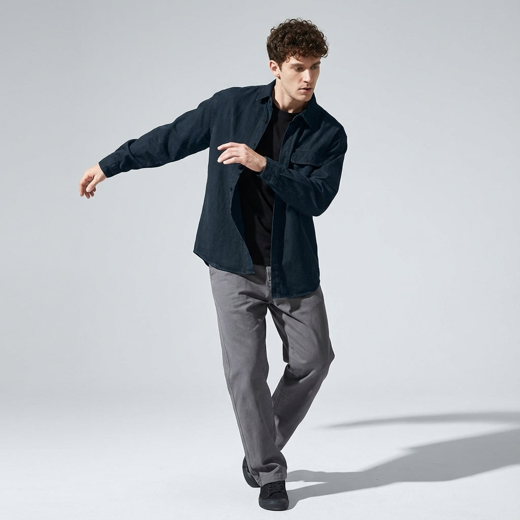 Enzyme Washed Over Shirt Jacket in Dark Teal