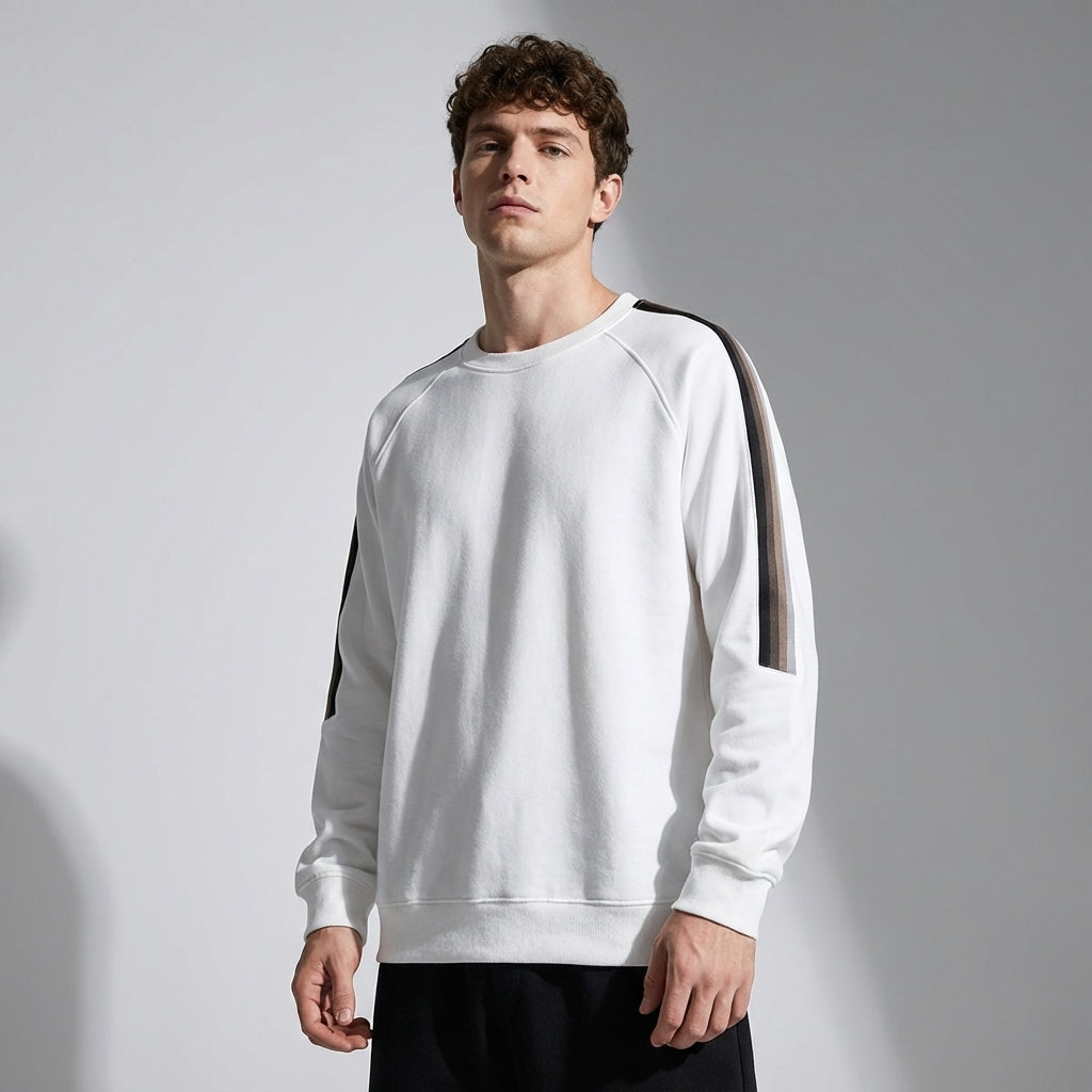 Raglan Sleeve Sweatshirt in White