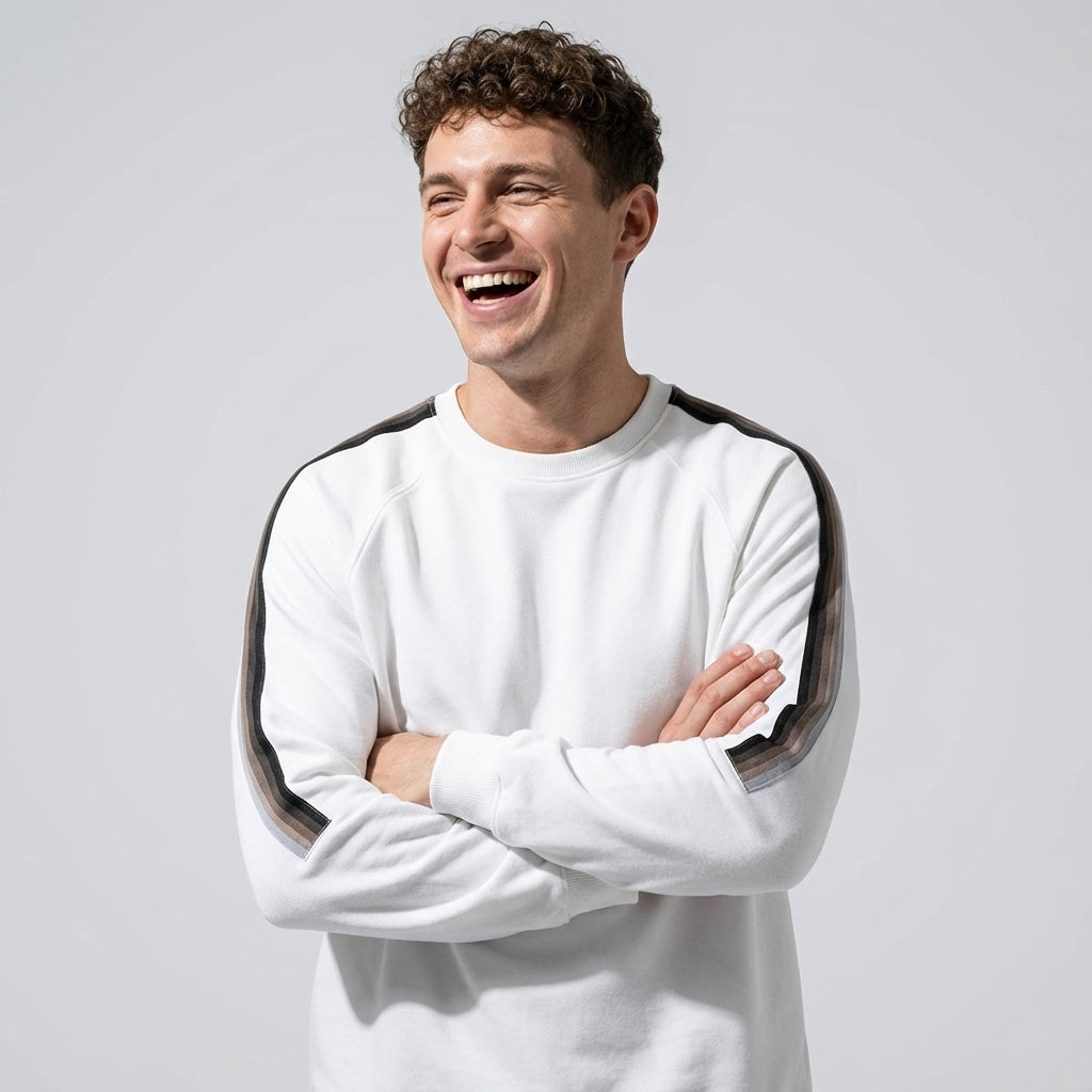 Raglan Sleeve Sweatshirt in White