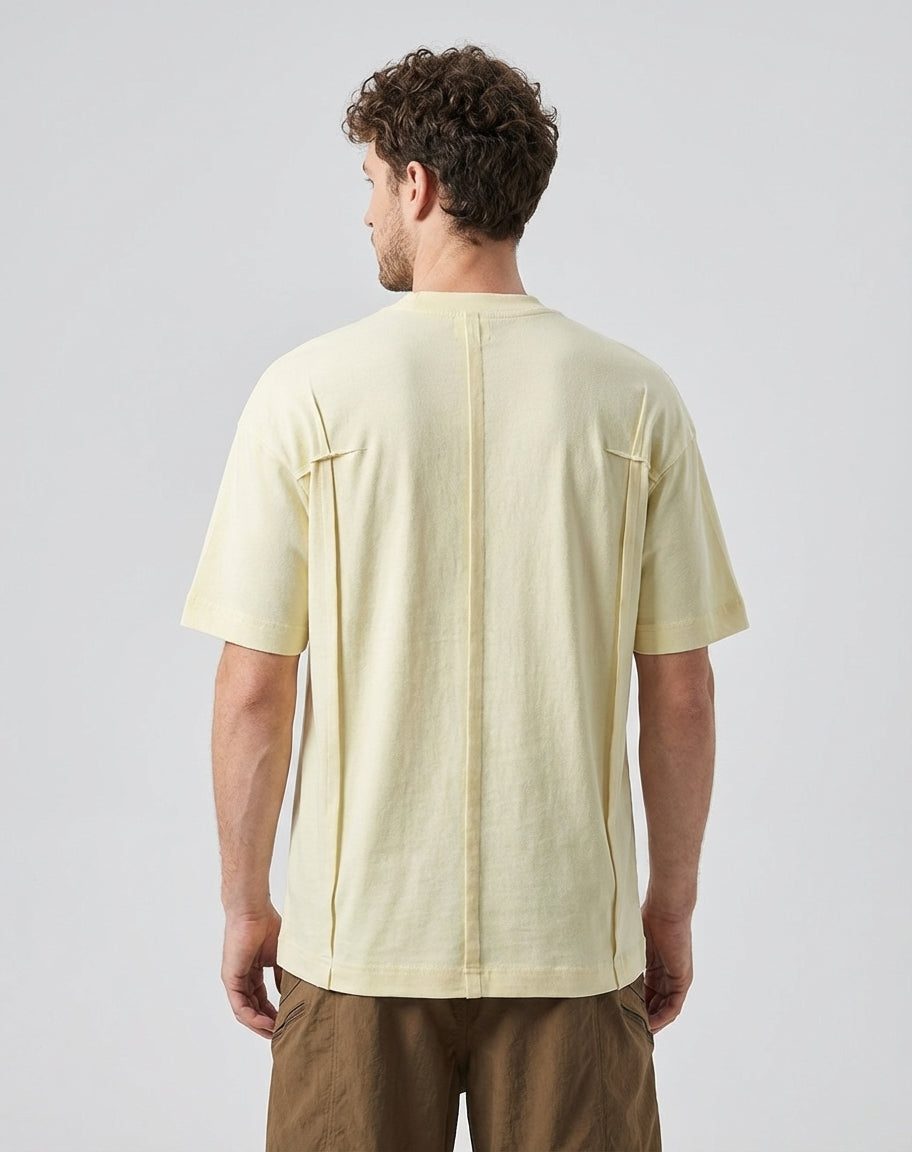 Panel Detail T-Shirt in Apricot