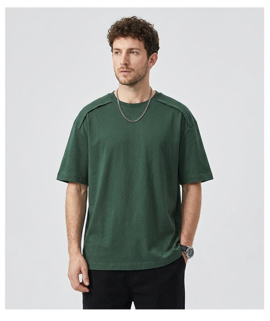 Panel Detail T-Shirt in Green