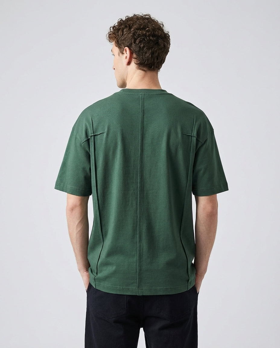 Panel Detail T-Shirt in Green