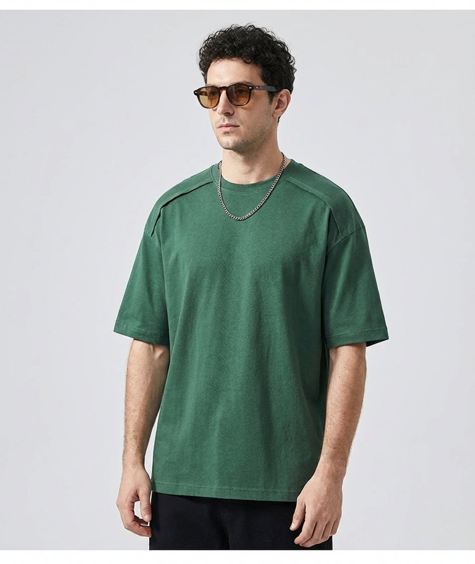 Panel Detail T-Shirt in Green