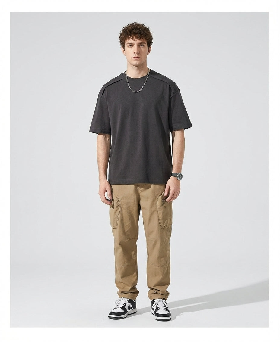 Panel Detail T-Shirt in Grey