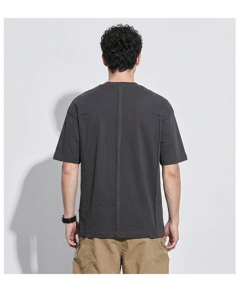 Panel Detail T-Shirt in Grey