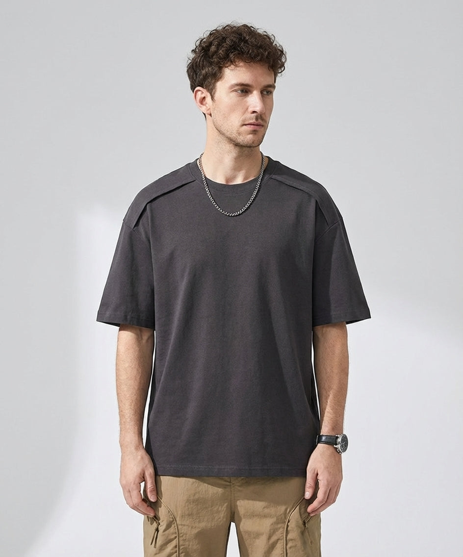 Panel Detail T-Shirt in Grey