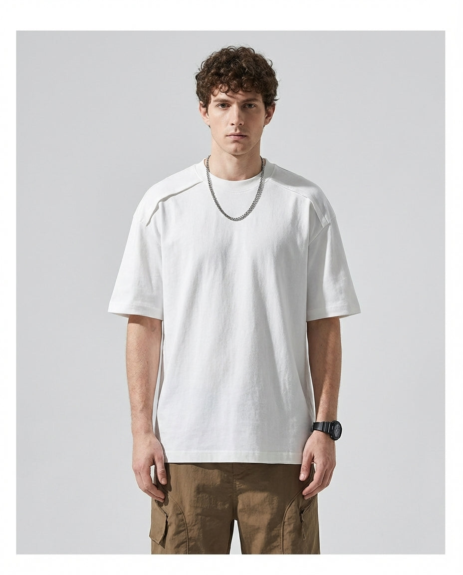 Panel Detail T-Shirt in White