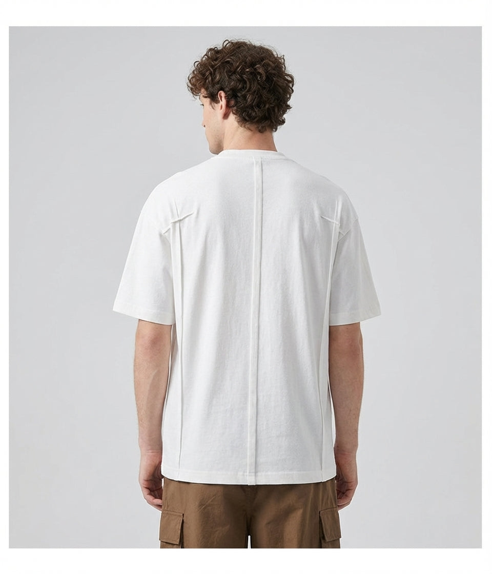 Panel Detail T-Shirt in White