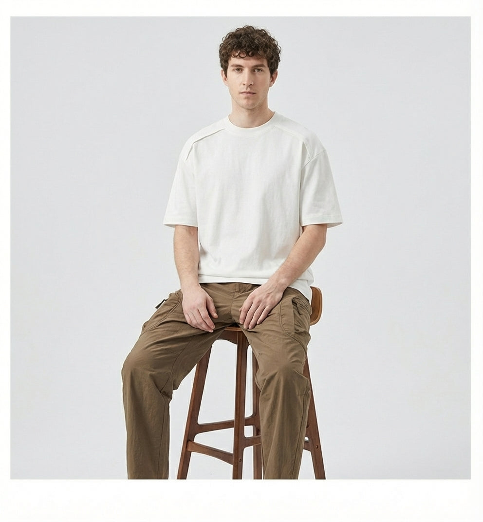 Panel Detail T-Shirt in White