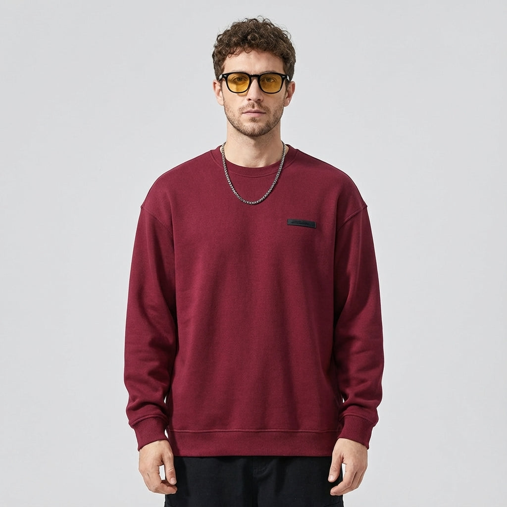 Crew Neck Drop-Shoulder Sweatshirt