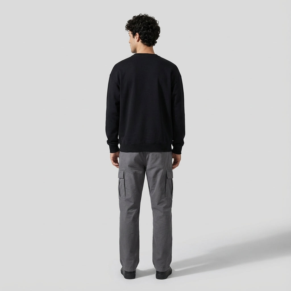 Crew Neck Drop-Shoulder Sweatshirt