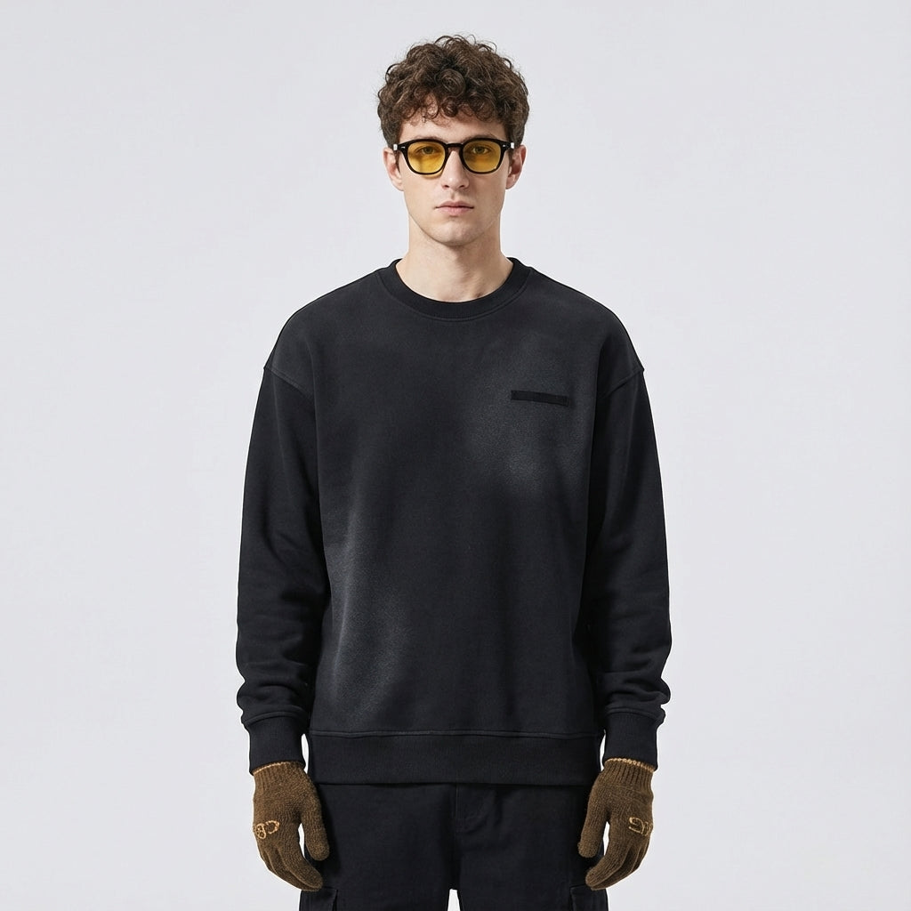 Crew Neck Drop-Shoulder Sweatshirt
