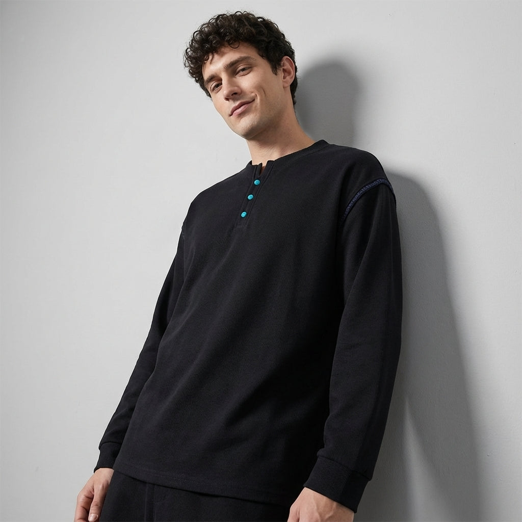 Whip Stitch Designer Jumper in Black