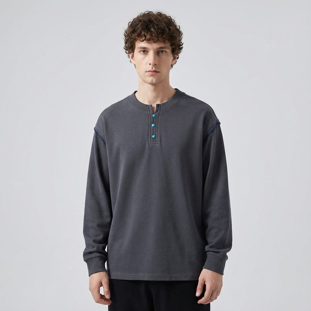 Whip Stitch Designer Jumper in Dark Gray