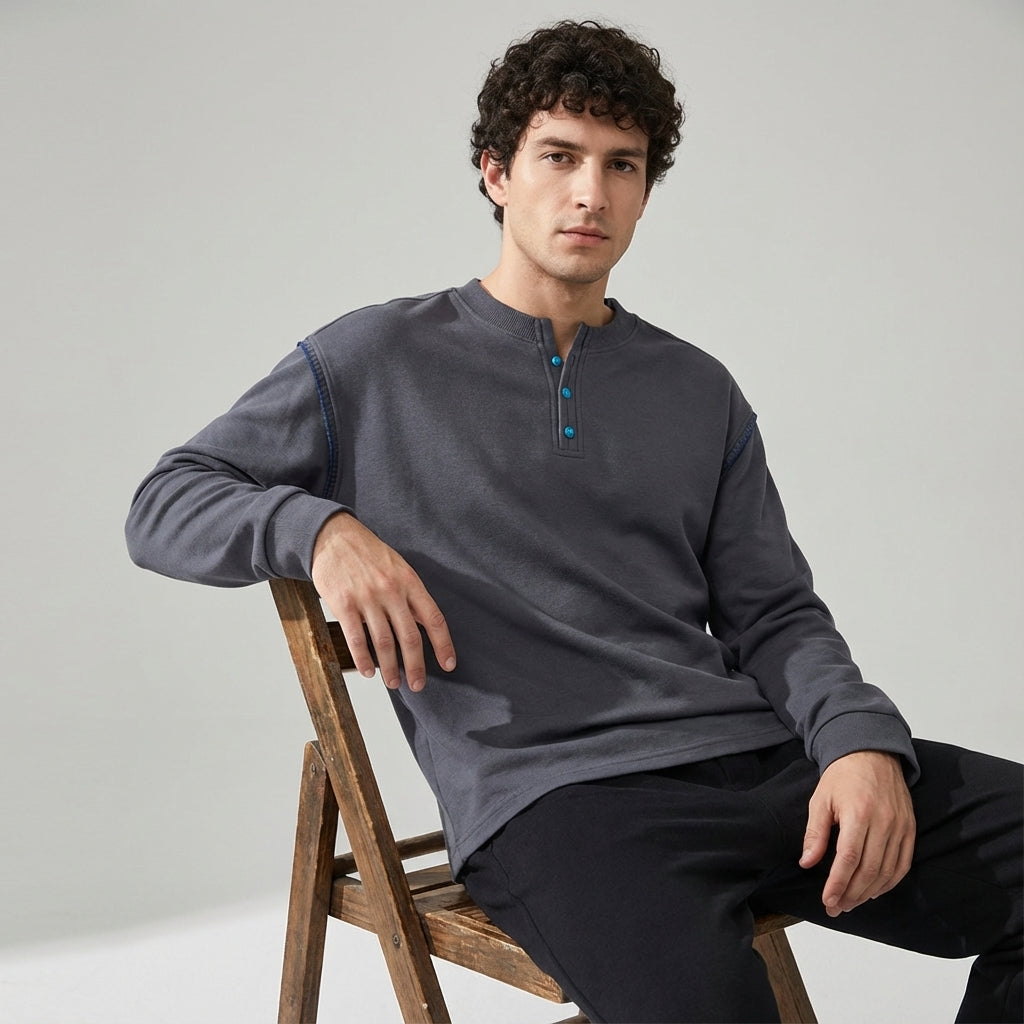Whip Stitch Designer Jumper in Dark Gray