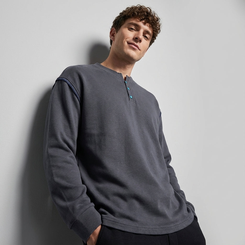 Whip Stitch Designer Jumper in Dark Gray